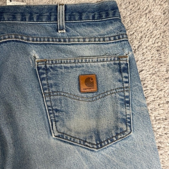 Carhartt Jeans Mens 40 x 30 Relaxed Fit Work Utility Style B17 DST Rugged Holes - Picture 3 of 6
